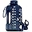 AQUAFIT 1 Gallon Water Bottle with Time Marker - Straw & Chug Lid - BPA Free Gym Water Bottle with Straw - Big Gallon Jug (Nebula 2, 128 oz - 2 Lids)