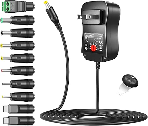 Belker Adaptador de corriente universal de 36 W 3 V 45 V 5 V 6 V 75 V 9 V 12 V CA CC para enrutadores electrónicos domésticos cajas de TV cámaras