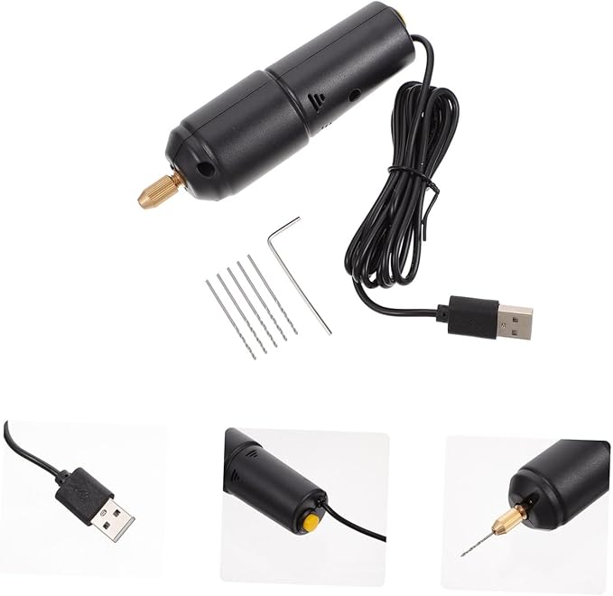 Taladro Eléctrico USB Gadpiparty Mini para perforar madera y plástico miniatura 3