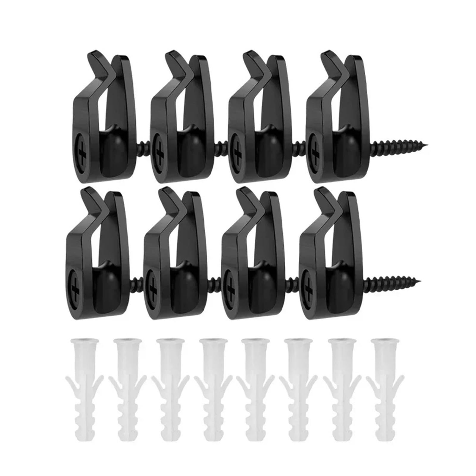 BAYNOPURIN Outdoor Light Hook Outdoor String Lights Clips Christmas Light Weatherproof Hanger Hooks Cable Clip Fairy Holiday Decor(Black,2pcs)
