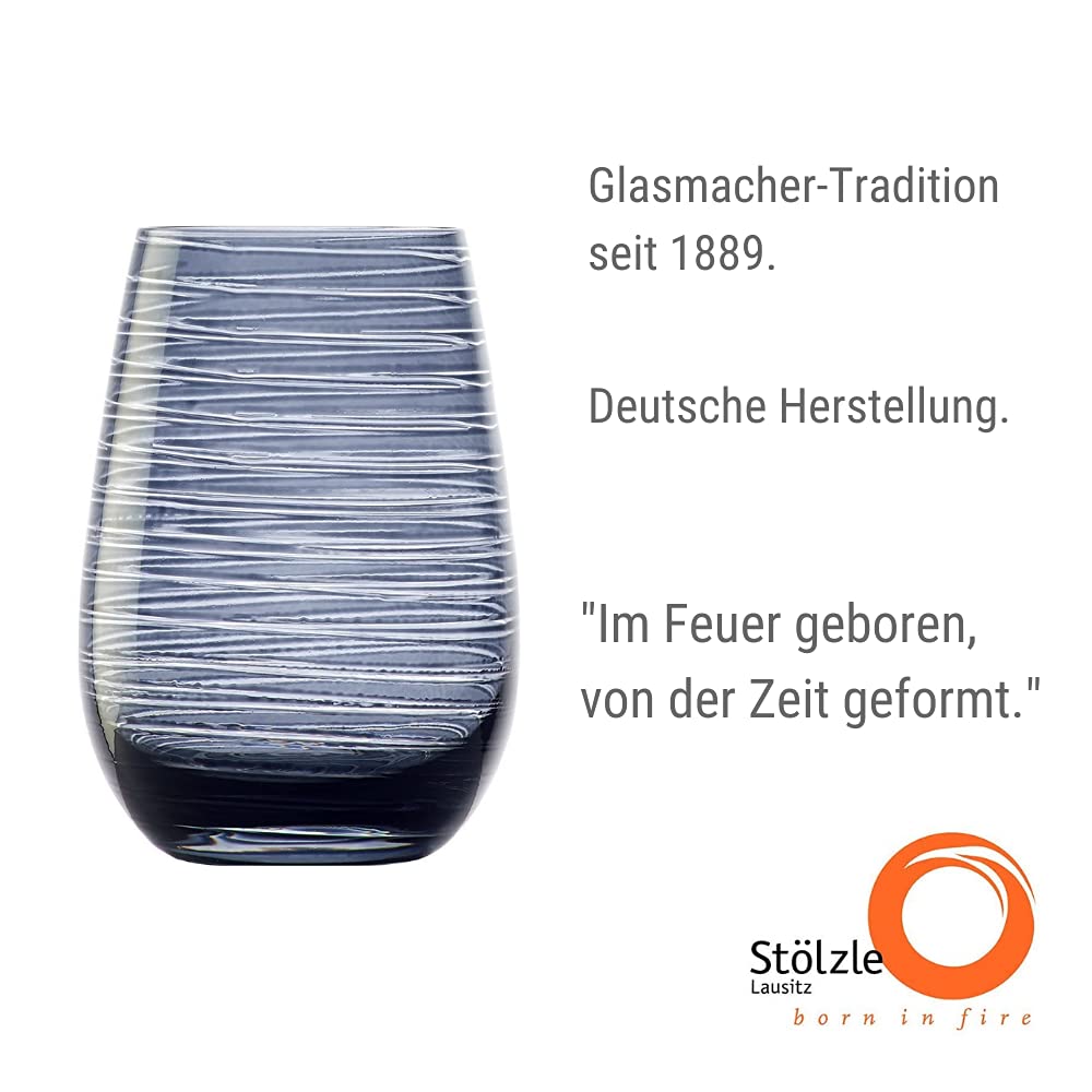 Stölzle Lausitz Twister Wassergläser Trinkgläser Rauchgrau 465 ml, 6er-Set | Edle rauchgraue Wasser-, Saft- und Allroundgläser für Cocktails, bleifreies Kristallglas, stoßfest & spülmaschinengeeignet