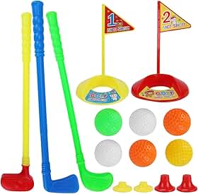 Kit Golf 17 Peças, Taco de Golf com Bola e Bandeira, Super Simples, Clube Multifuncional Brinquedos de Golfe Educacional com, Jogos, Taco de Golfe, Golfe