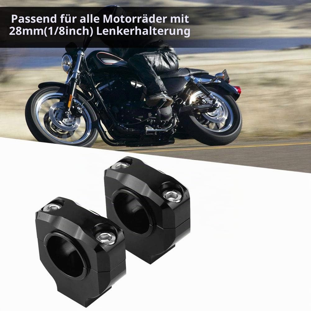 Lenkererhöhung, Aluminiumlegierung Universal Motorrad Lenkerhalterung Klemmheber Bar Riser 28mm