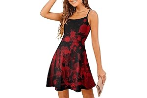 Women's Sleeveless Blood-Spattered Summer Beach Swing Dress