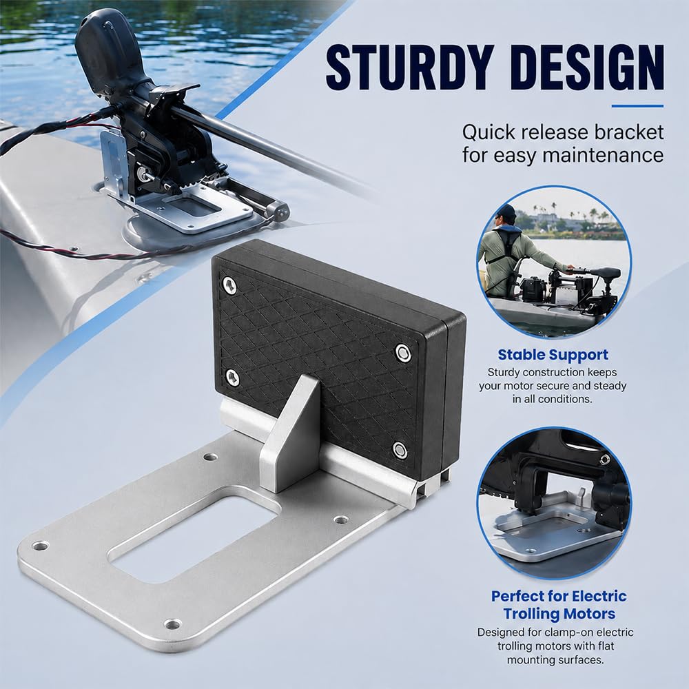Soporte Motor Kayak para Feelfree Lure 13.5 2015-2026 Montaje Trasero Barco Placa Aluminio Motor Eléctrico Accesorio