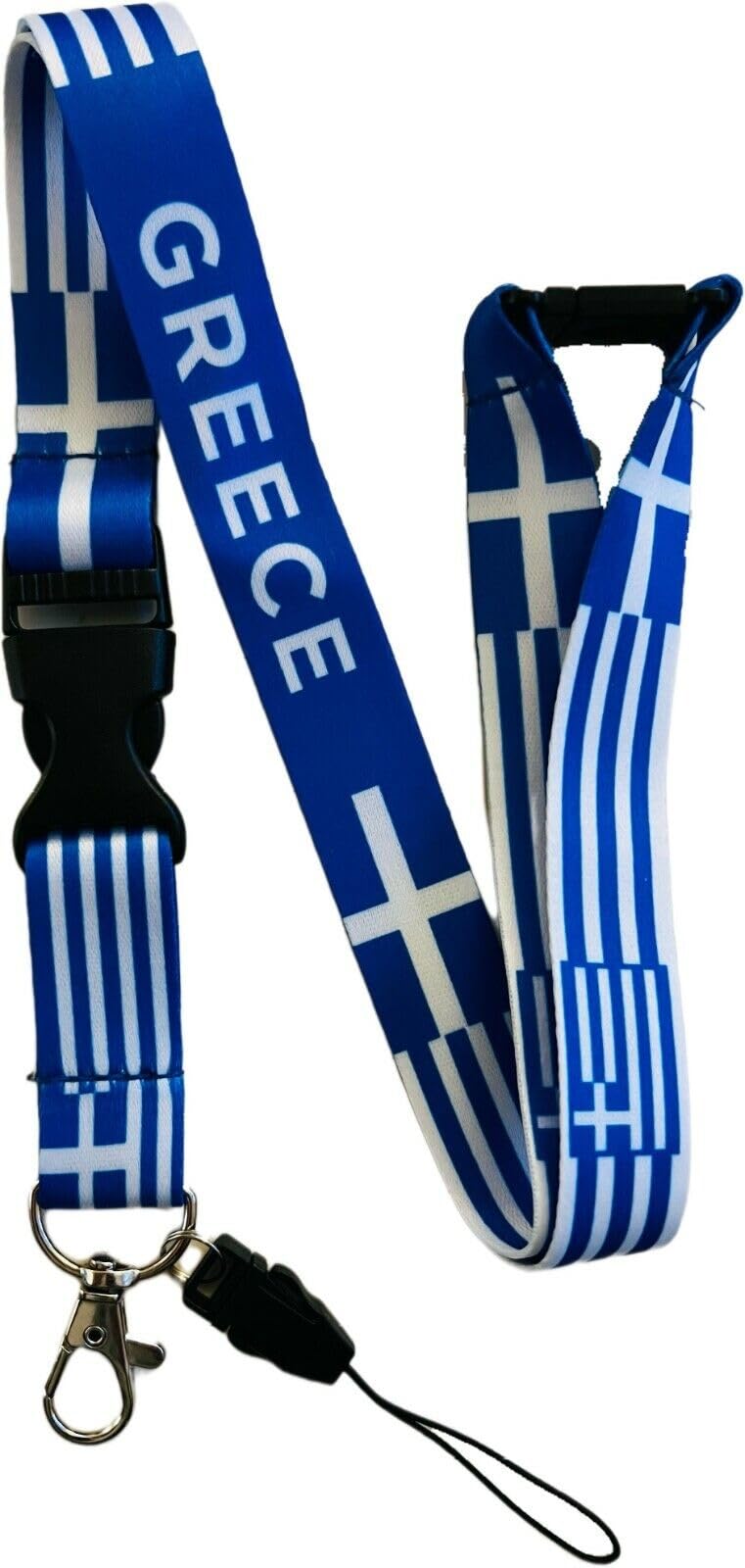 PAC Supplies Global European Country Lanyard/Badge Holder With Safety Breakaway & Detachable Clip (2, Greece) — image 1