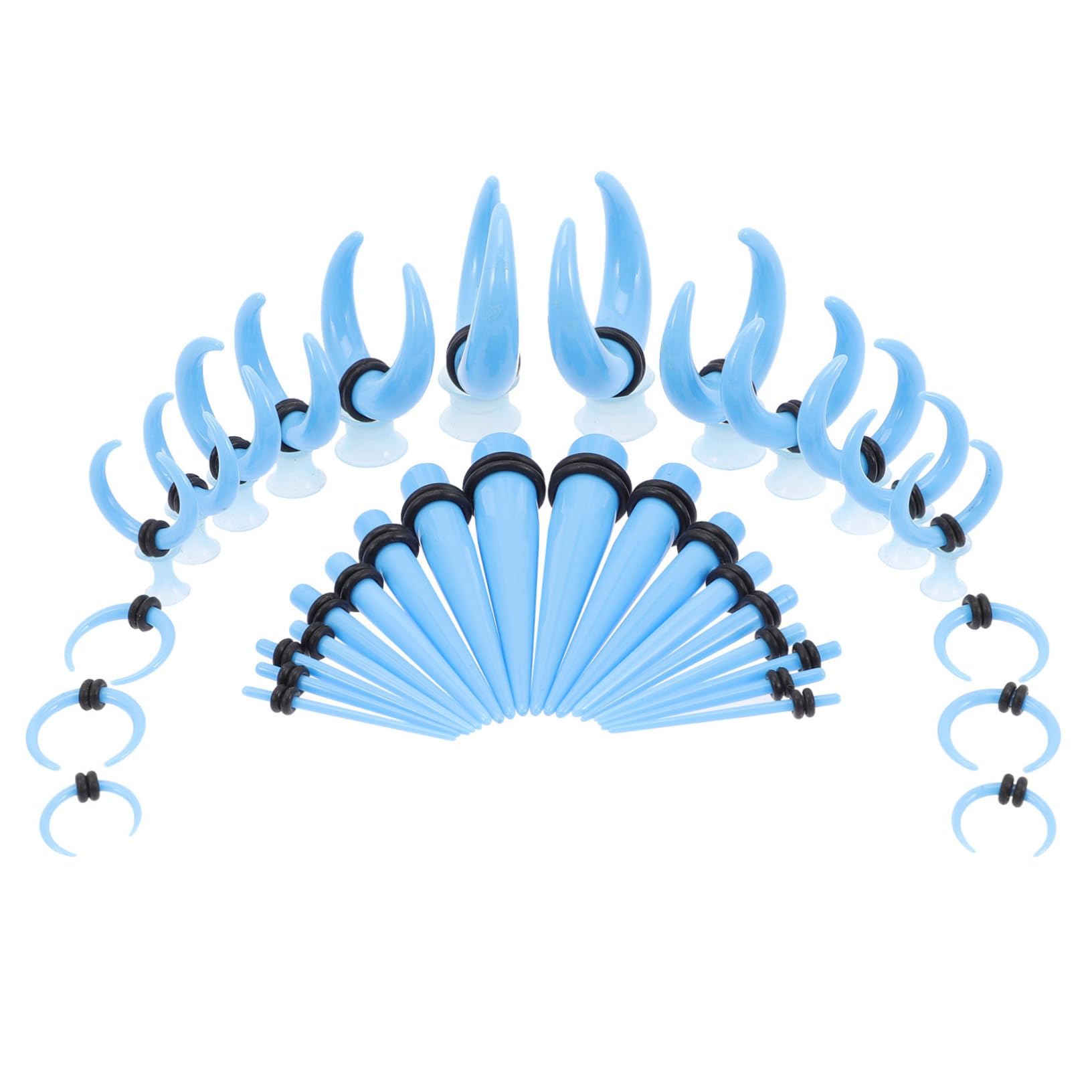 Didiseaon Gauge Earrings Set 50pcs Acrylic Ear Gauges Studs Earring Stretching Kit Fashion Horns