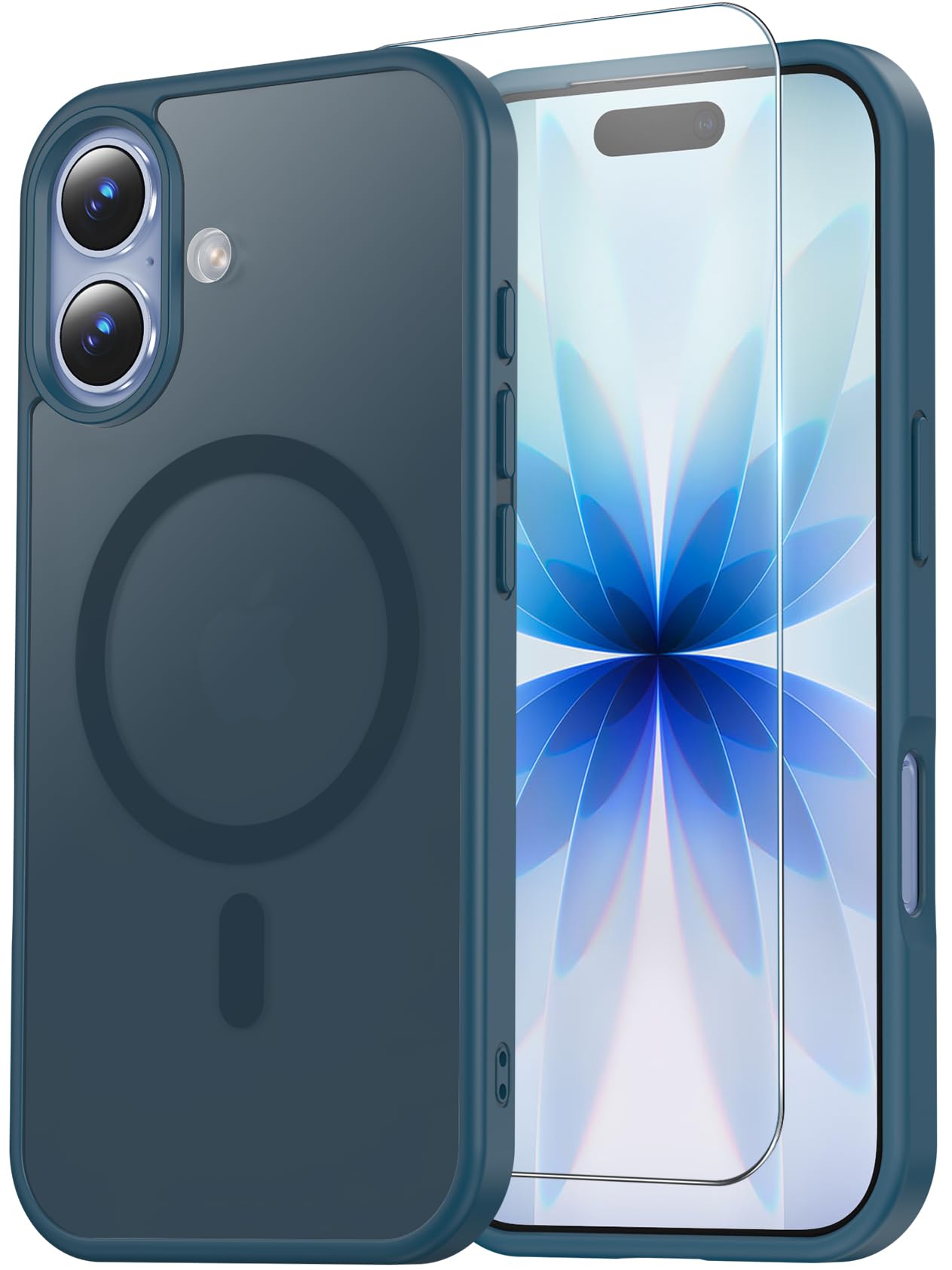 Temdan for iPhone 17 Case with Screen Protector Dark Blue