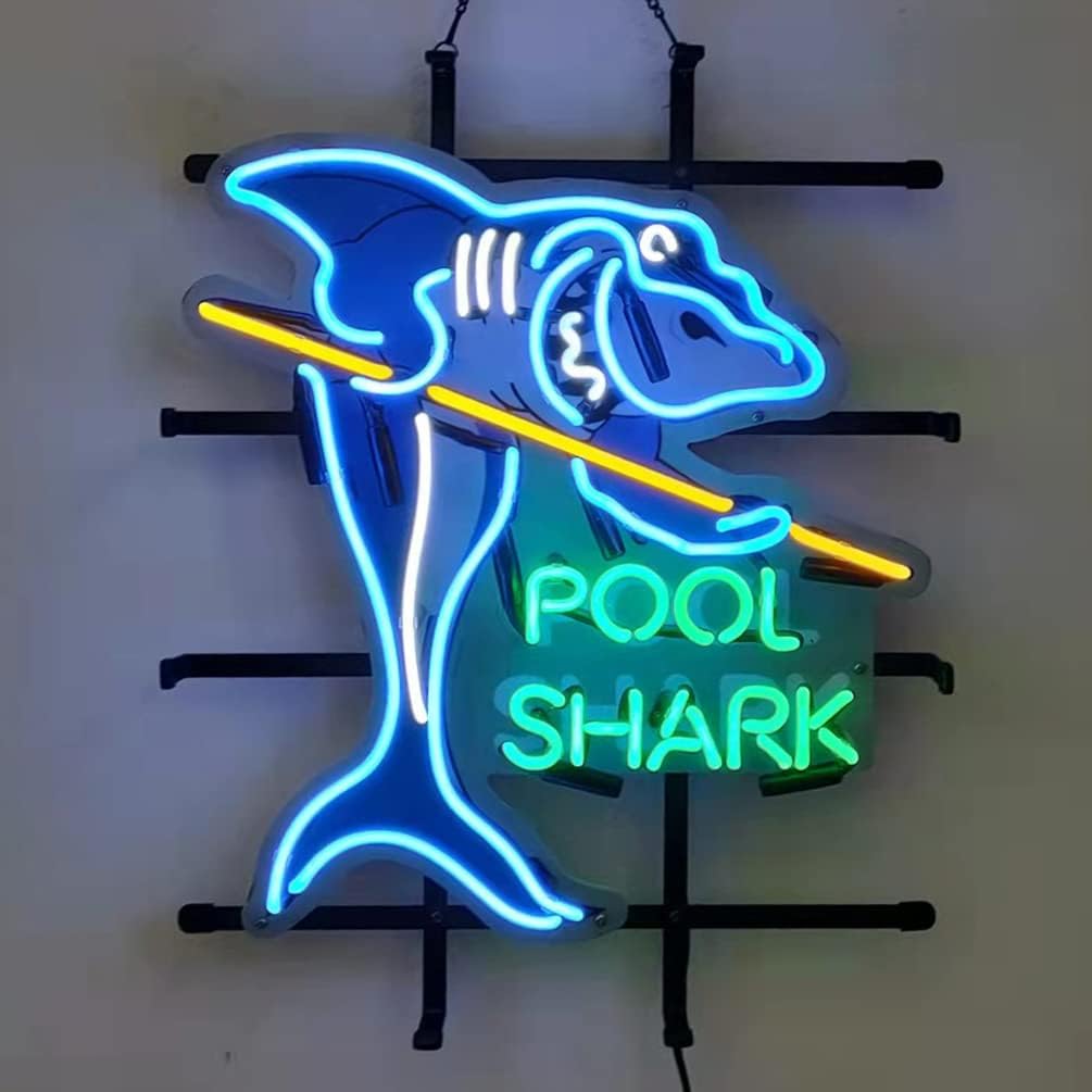 Pool Shark Neon Sign Handmade Real Glass Neon Tube Vintage