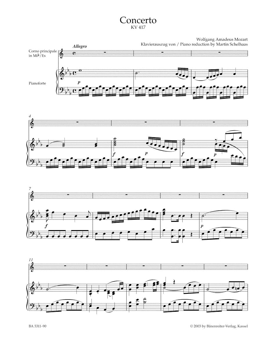 Mozart: Horn Concerto No. 2 in E-flat Major, K. 417 (Solo Part with Piano Reduction)      Paperback – January 1, 2010