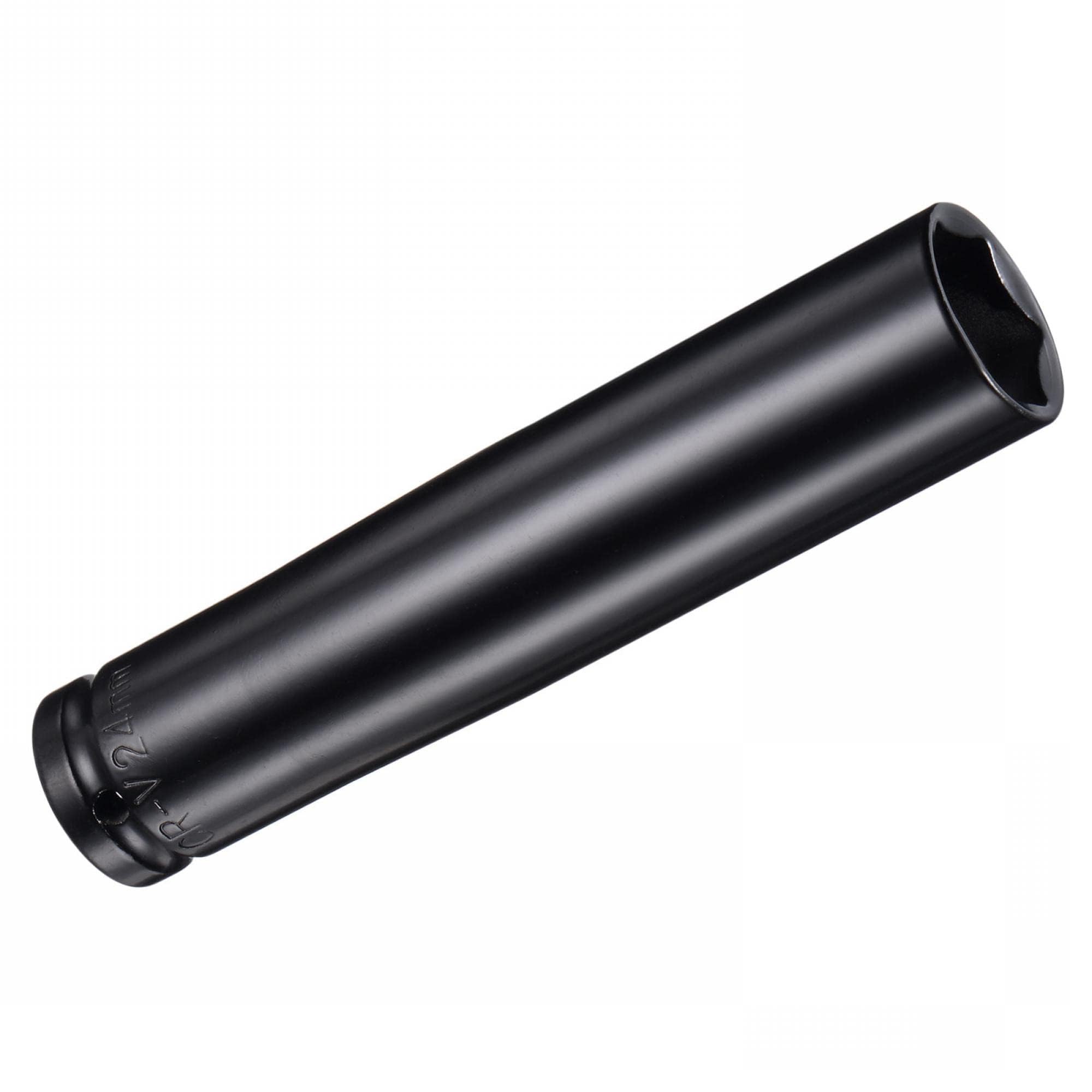 Unifizz 2Pcs 1/2 Inch Drive - 24mm Deep Impact Socket with 6 Point Design, Heat-Treated Cr-V Steel 150mm Length, Metric Sizes