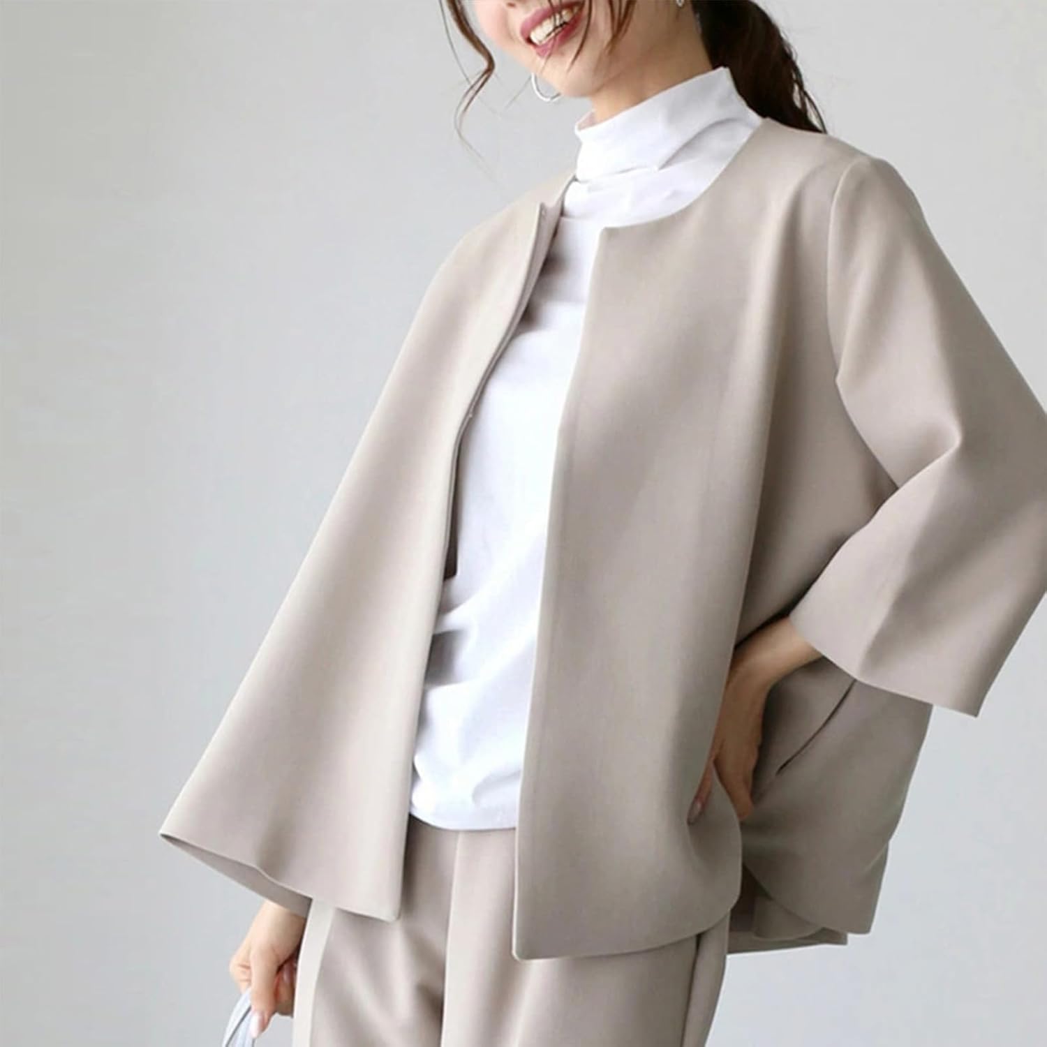 [Formemory] 卒業式 スーツ レディース 洋服 ジャケット レディース スーツ スーツ レディース 2点セット パンツスーツ ママ ママスーツ 人気 ジャケット 体型カバー 母 入学式 入園式 卒園式 入学式 卒業式 母 通勤 無地 春 夏 秋 ３色