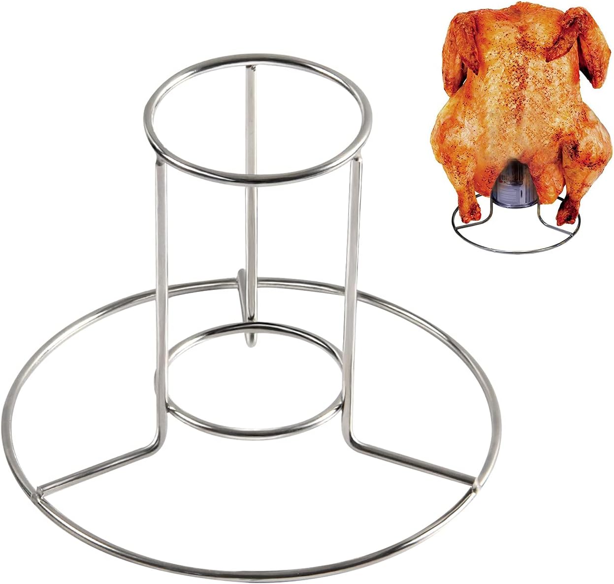 KAMaster Beer Can Chicken Holder for Grill and Smoker,More