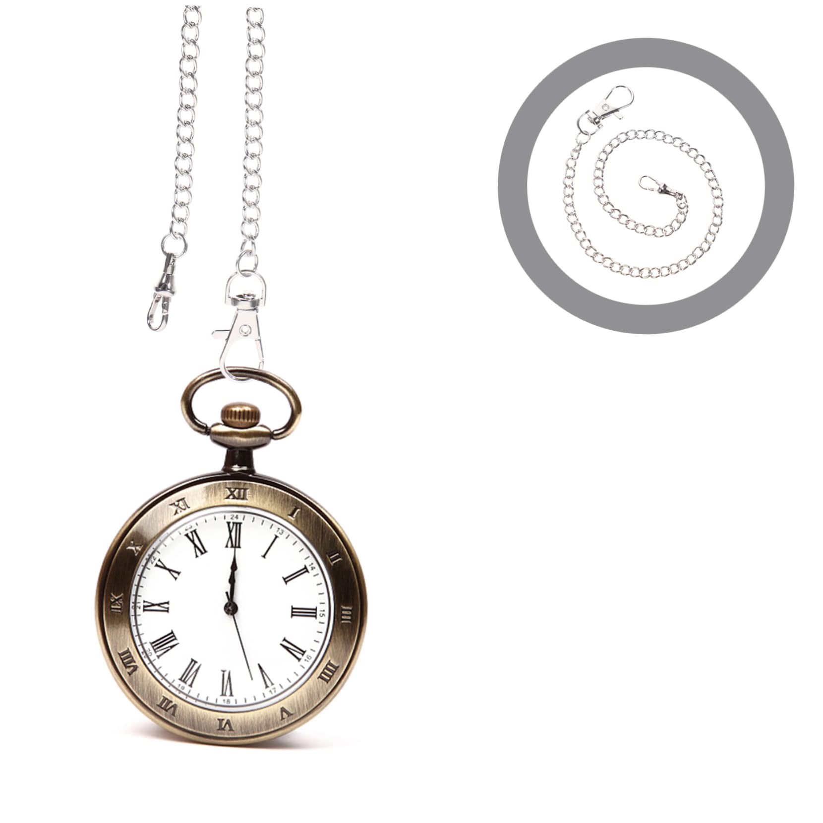 WOFASHPURET 4pcs Pocket Watch Chain for Men Decorative Jeans Chain Lobster Clasp Retro Design for Fashion Enthusiasts for Accessories