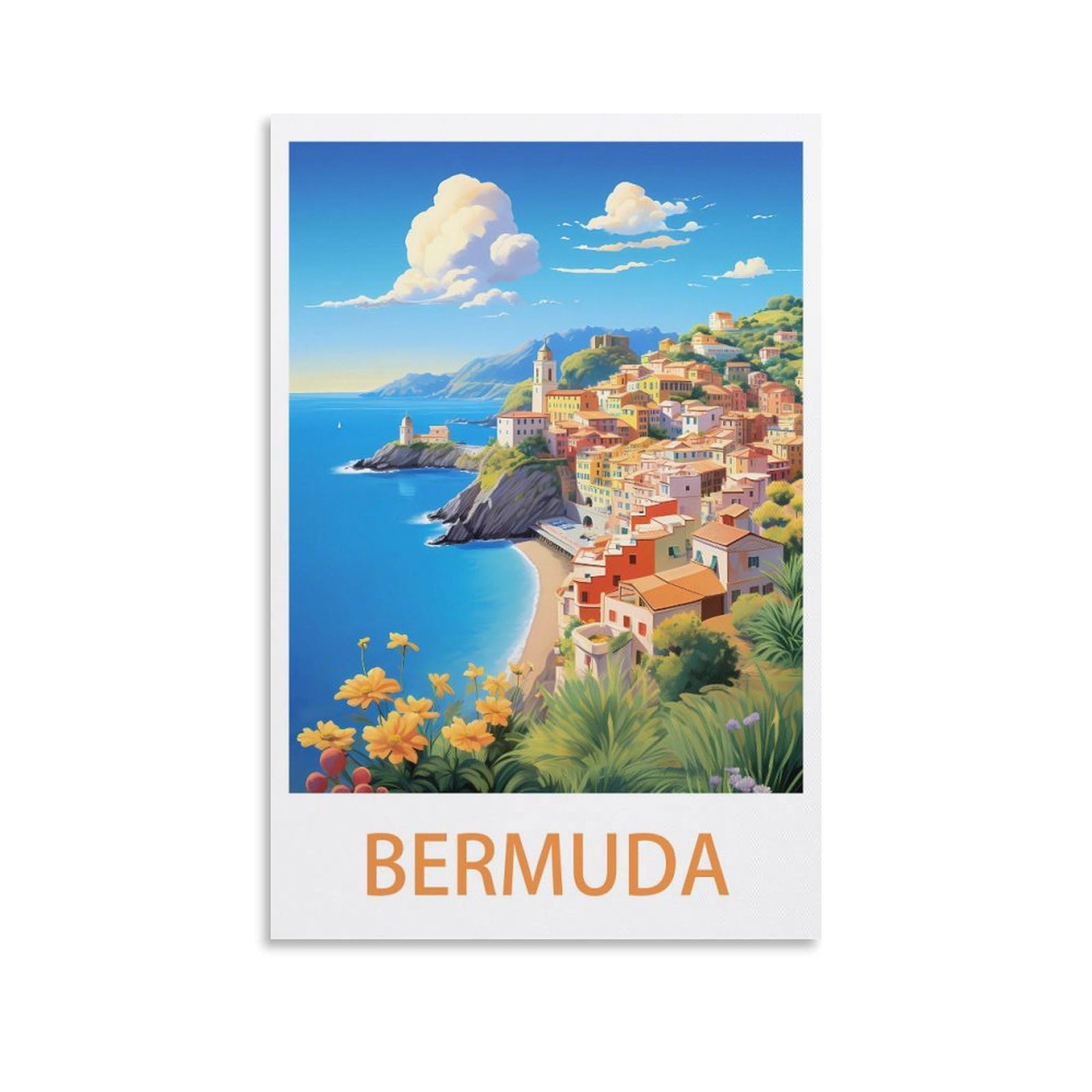 EZMLFA 5D Diamond Art Kits Adults,Bermuda,DIY Cross Stitch Crystal Rhinestone Embroidery Pictures Craft for Home Wall Deco 40x40cm