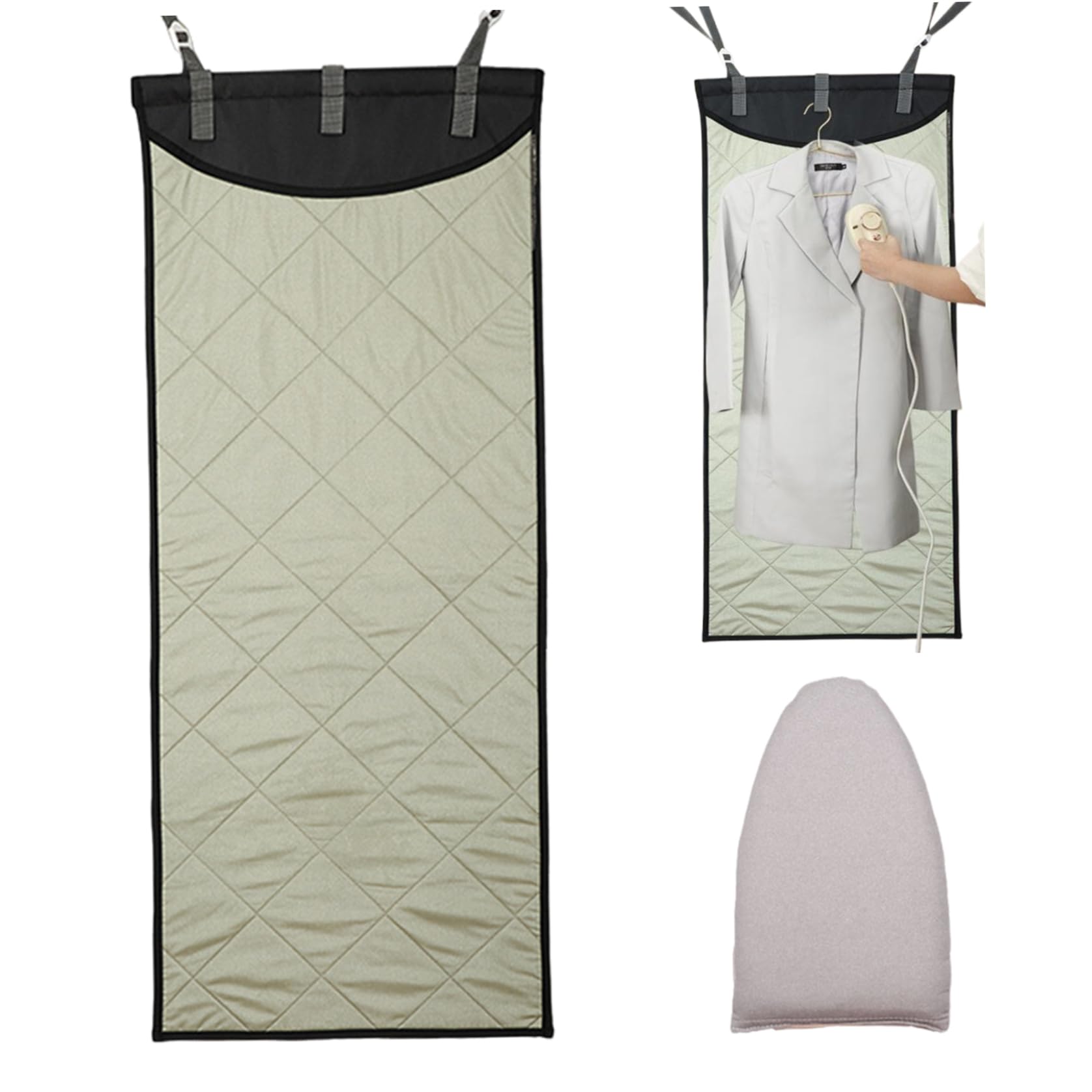 Tabla De Planchar para Colocar sobre La Puerta Tapete De Planchado Vertical Y Horizontal De 45x19 Inch Almohadilla para Vaporizador De Ropa Resistente Al Calor con Guante De Vapor Portátil