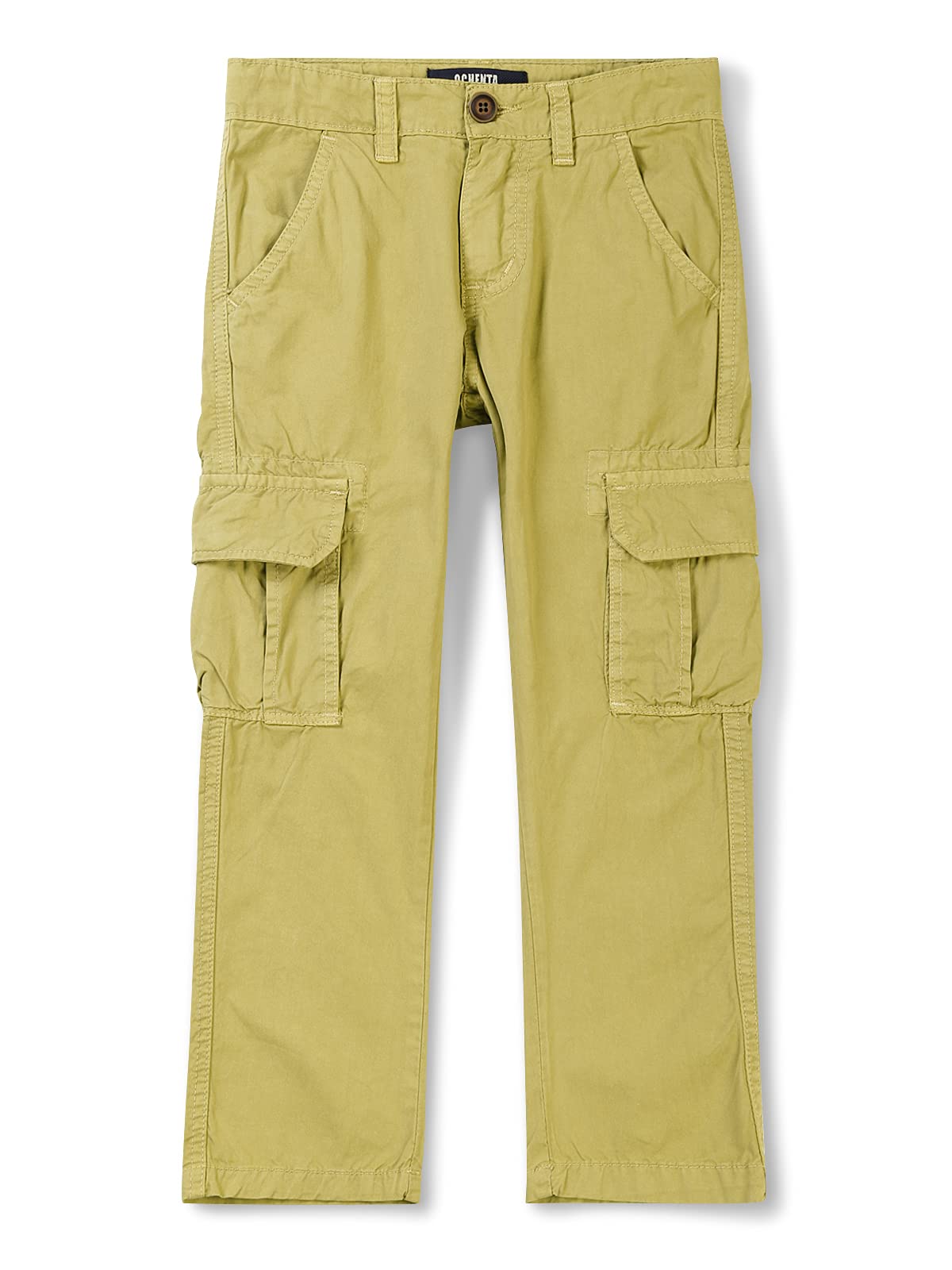 Mesinsefra Boys' Cargo Pants,Casual Outdoor Military Multi Pocket Combat Trousers, 1 Khaki, 11-12 Years