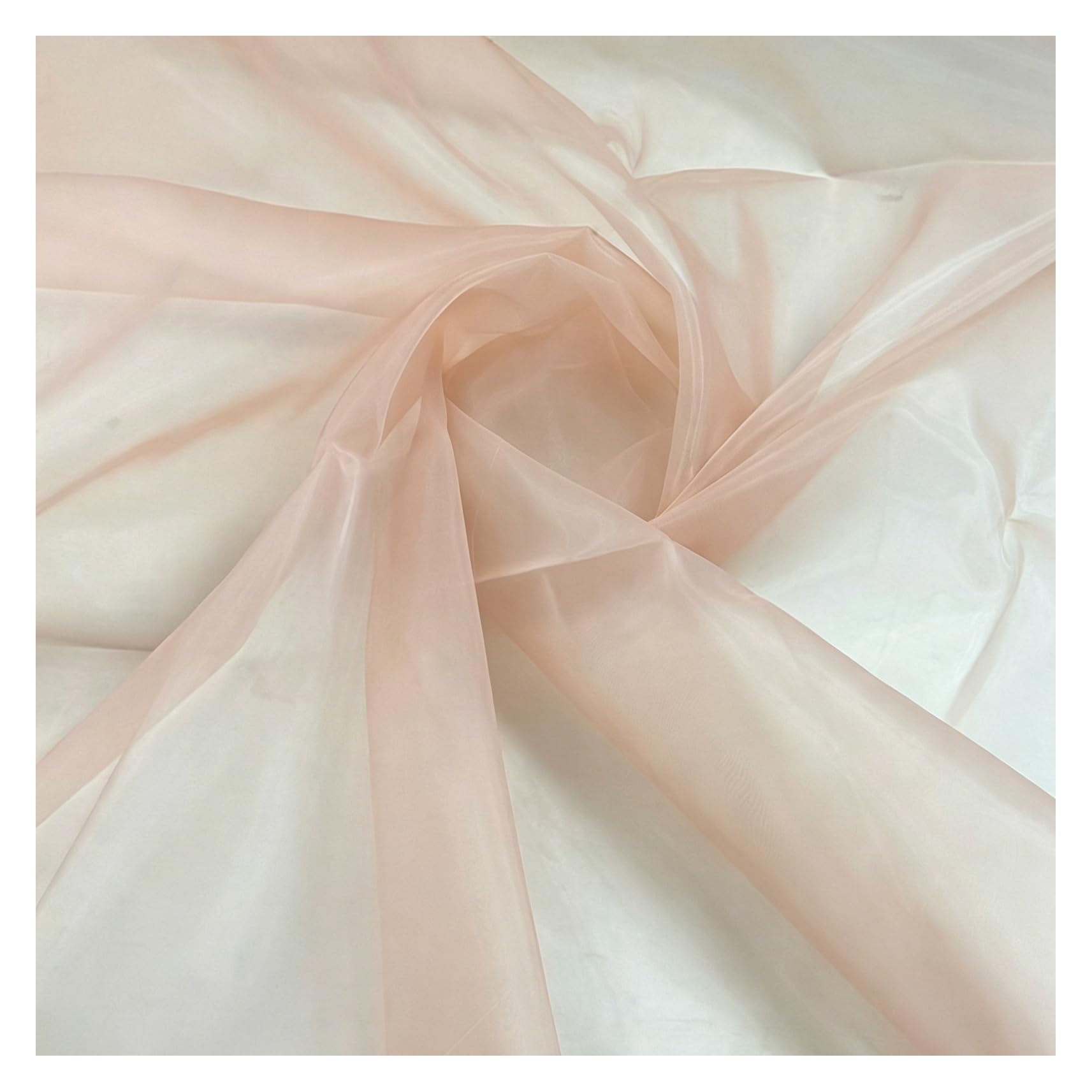 10M x 1.5M Organza Stoff Meterware Transparent Stoffe Zum Nähen Tüll Dekostoff Netzstoff Organza Modestoff Glänzend Kostümstoff für Tischdecken, Kleidung, DIY Basteln, Hochzeitsdeko