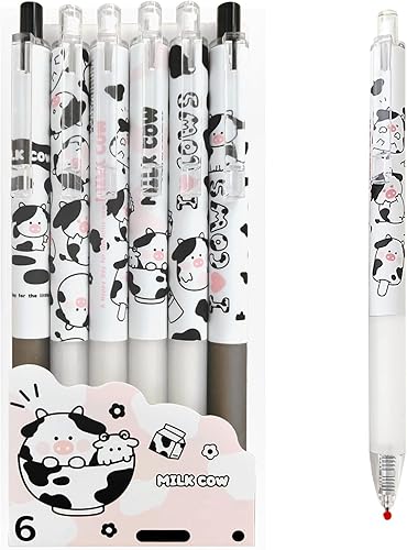 Lindos bolígrafos kawaii de tinta negra de 0.020 in, punta fina, bolígrafo de escritura suave para suministros escolares de oficina, regalos