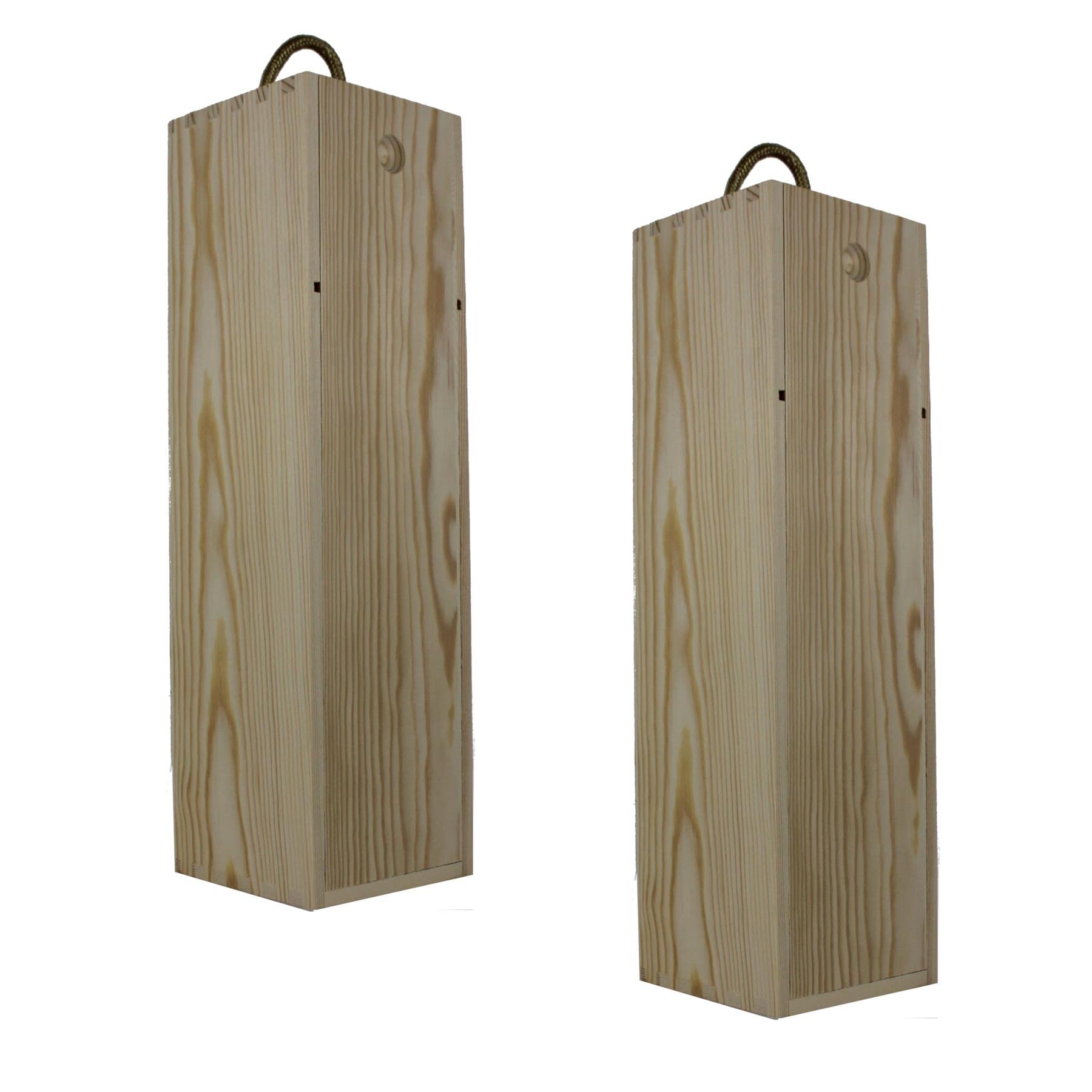 Vini Single Bottle Wooden Wine Gift Box inc Packing (2 Pack)