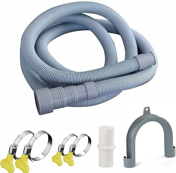 Elyfree 10ft Washing Machine Drain Hose, Universal Drain Hose Extension Kit for Washer, Dishwasher, Flexible Discharge Hose for LG/GE/Samsung, Fit up to 1-1/2 Inch Drain Outlets (10)