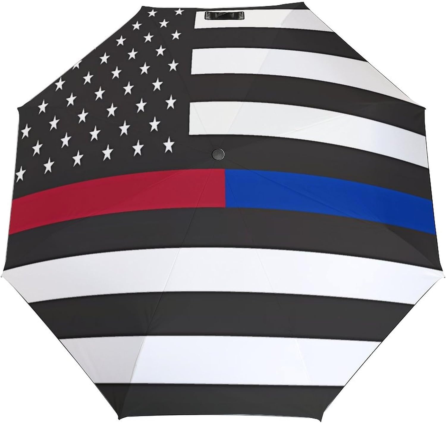 POLICE & FIRE U.S. Flag Portable Funny Umbrella For UV Rain Windproof Folding Umbrellas