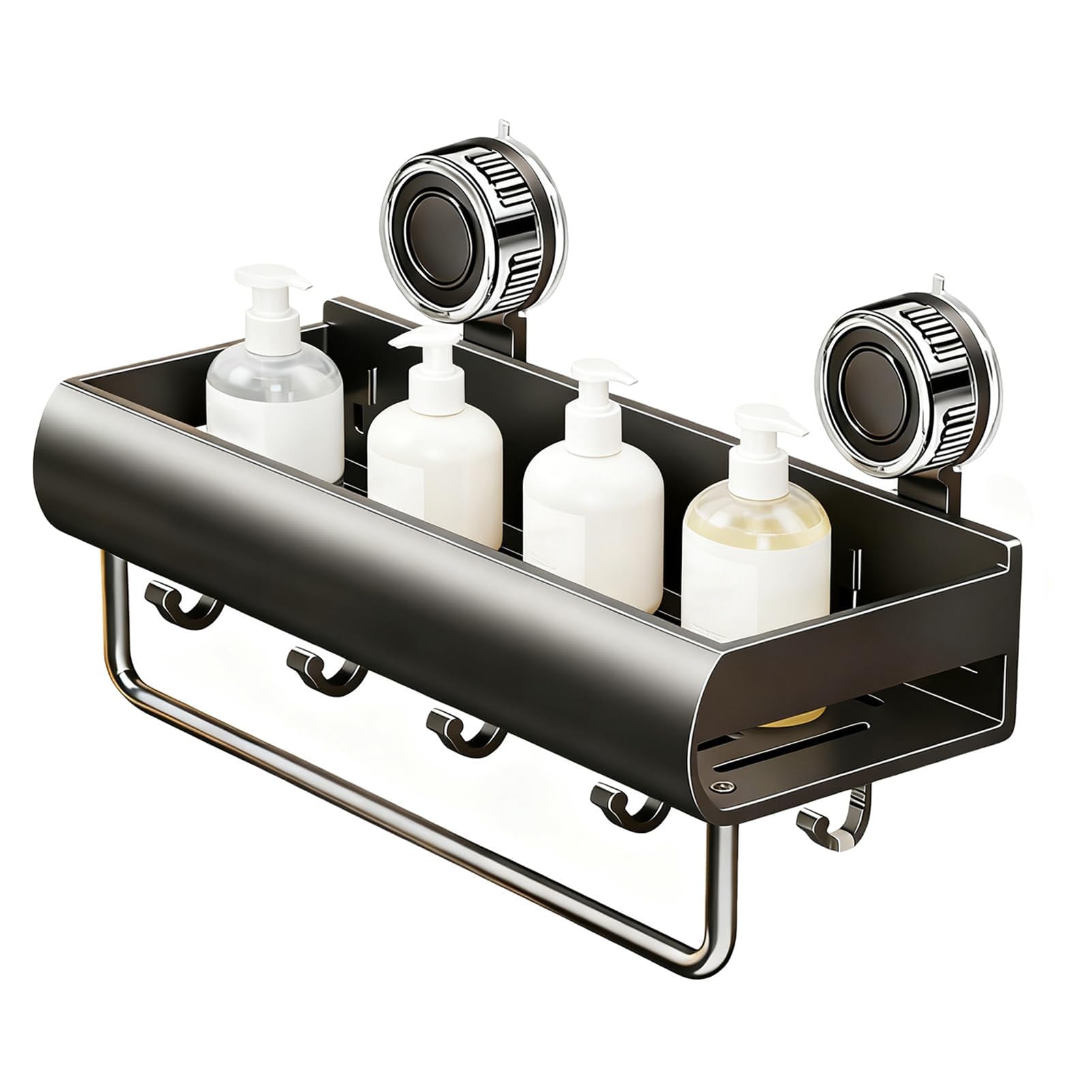 Duschregal mit Saugnäpfen, kein Bohren, rutschfest, für Shampoo, Seife, Handtücher, ideal für Küche, Schlafzimmer, WC, Wohnheim und Waschraum