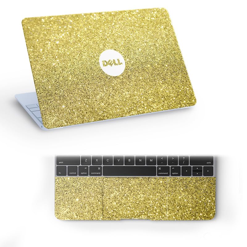 DL242 Top+Wrist Pad Vinyl Laptop Skin/Sticker/Cover for 14 Inches Laptops Laminated-Removable-HD Quality Compatible for Dell (13.8×9.6 Inches)