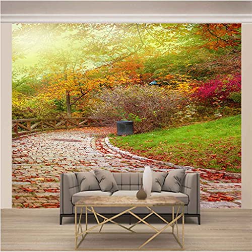 Papier peint panoramique automne 3D adhésif grand format pour déco murale salon - 3