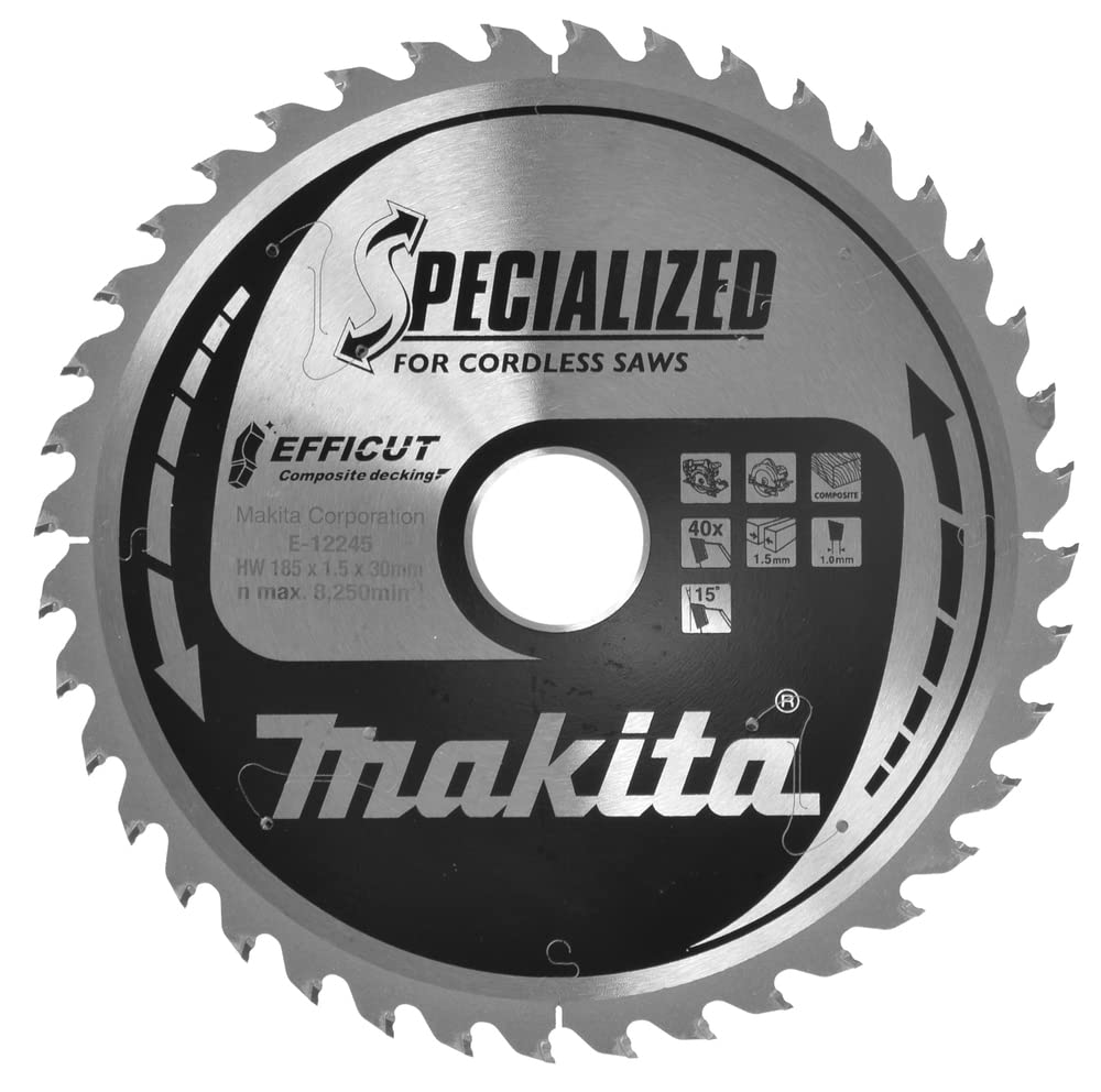 Makita E-12170 WPC Efficut 185 x 30 x 1.5 40T Circular Saw Blade