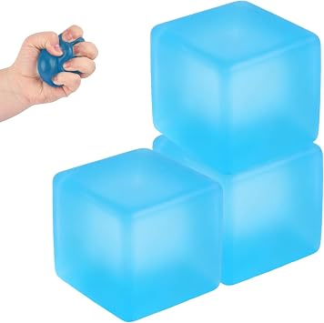 Ice Cube Stress Ball, 2026 New Squishy Stress Ice Cube Fidget Toys, Stress Relief Toys Squeeze Toys for Adults3PCS-Blue