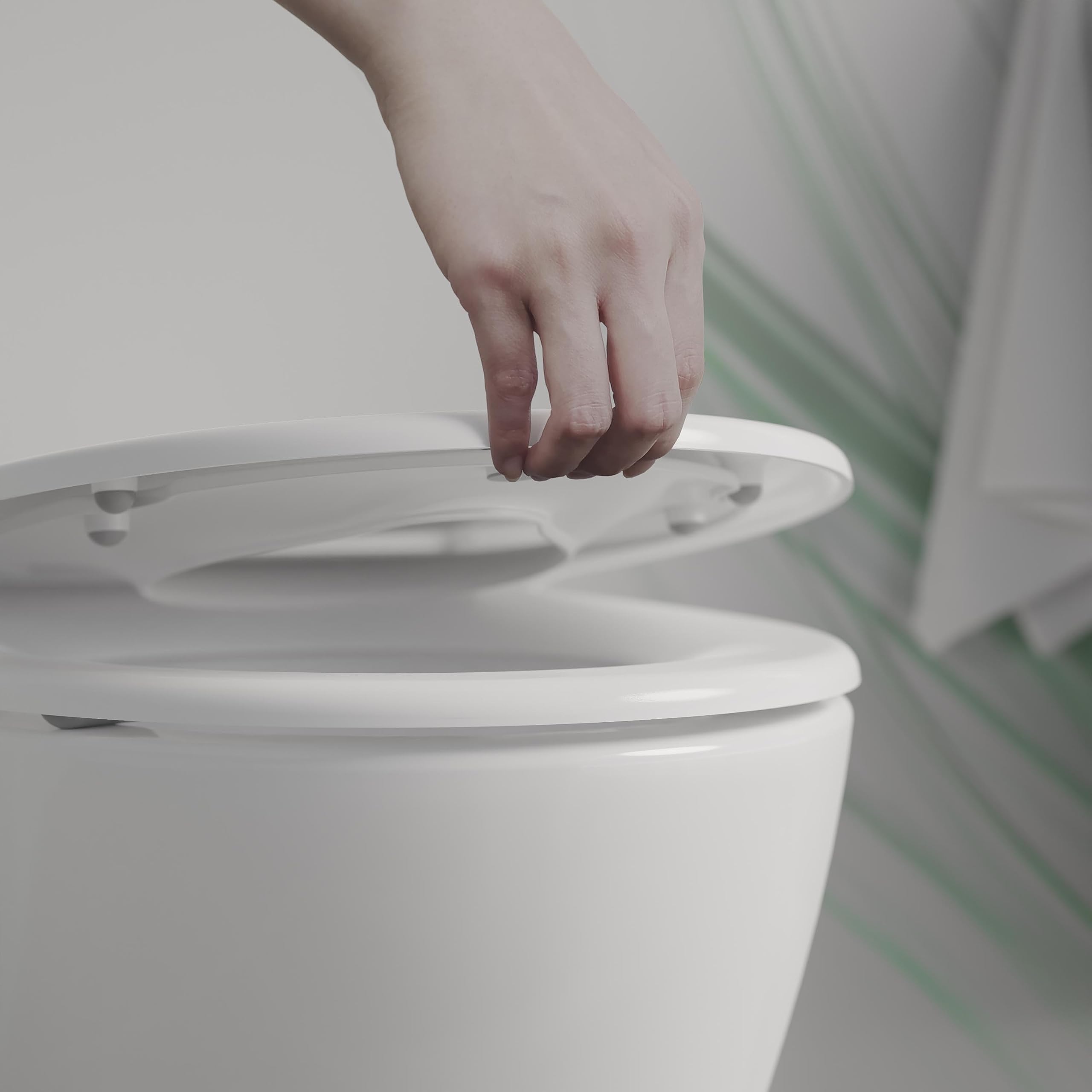 BERNSTEIN Abattant WC Lunette toilettes siège enfant fermeture amortie, Couvercle ovale dégagement rapide Blanc 45x37x5cm, Résistant chocs & rayures, Universel, Plastique Antibactérie - U2006