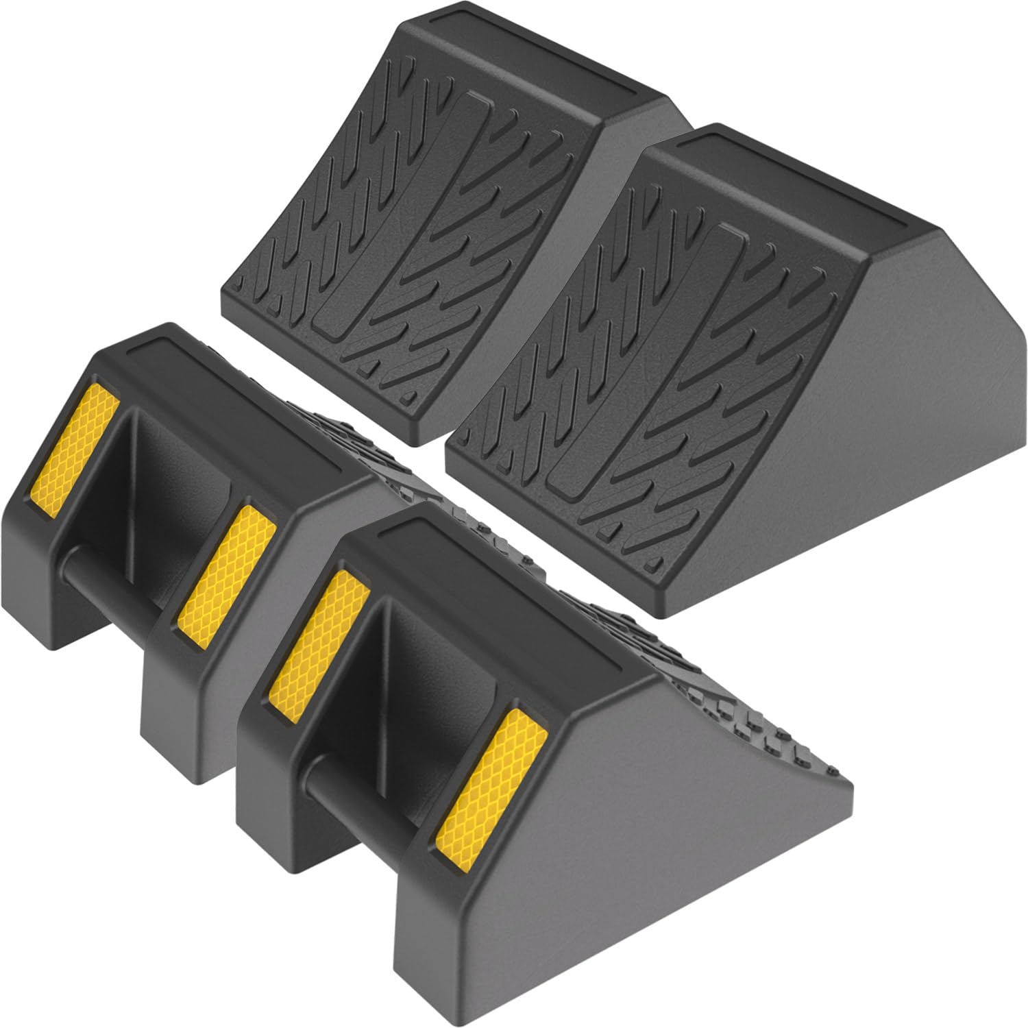 8er Set Gummi-Radkeile, 16,8 × 12,7 × 10,2 cm, mit Griff (4, 6 Zoll)