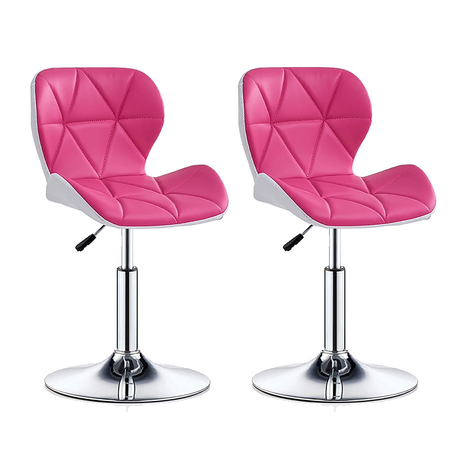 AYCDL Barstool Swivel Bar Stools Set Of 2, Adjustable Counter Bar Stool, Modern PU Leather Barstools, For Home/Kitchen/Pub/Dining,Pink-2 pcs
