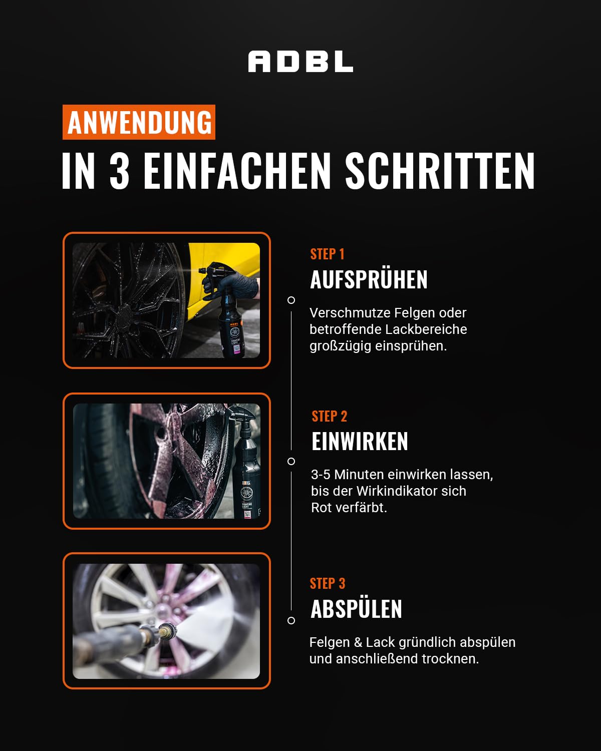Felgenpflege Set: ADBL Vampire Elixir Felgenreiniger 5L Premium Felgenreiniger Alufelgen + Ablasshahn & Sprühflasche 500ml - schonende & gründliche Reinigung für Alufelgen & Stahlfelgen | 3-teilig