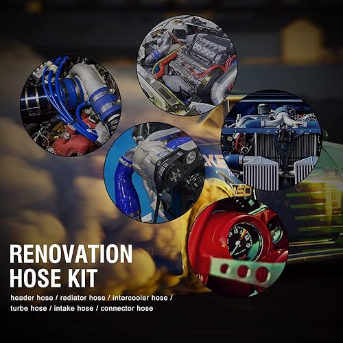 Miniatura 7 de G-PLUS Kit de abrazaderas de manguera de refrigerante de radiador de silicona compatible con Toyota SUPRA JZA80 2JZ-GTE TURBO VVTI 1997-2002, azul