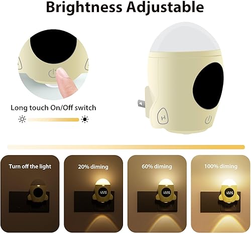 Miniatura 5 de QANYI Luz nocturna de baño, luces LED de pared con control remoto y control táctil, brillo ajustable, ideas de regalos para niños, accesorios de