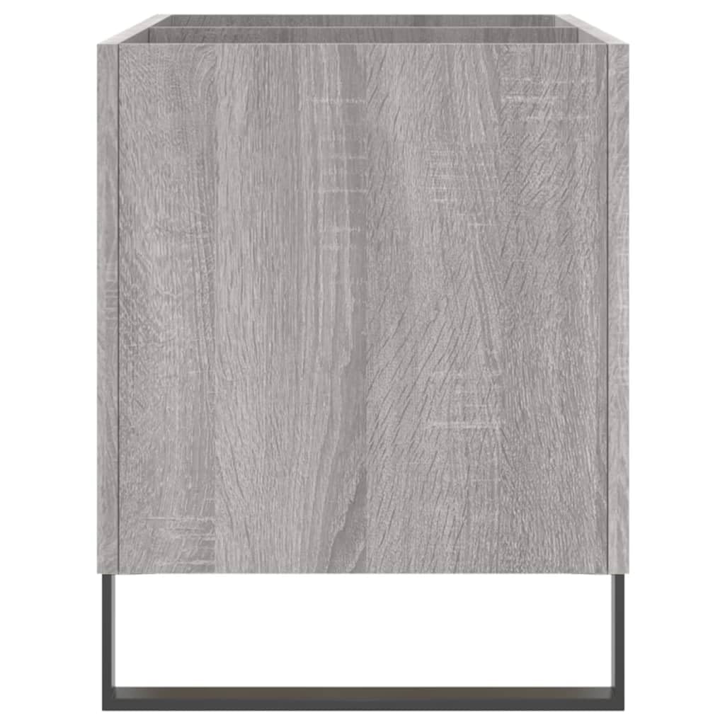 Rantry Meuble à Disques Sonoma Gris - Grand Rangement pour Vinyles, Bois Durable & Pieds en Fer