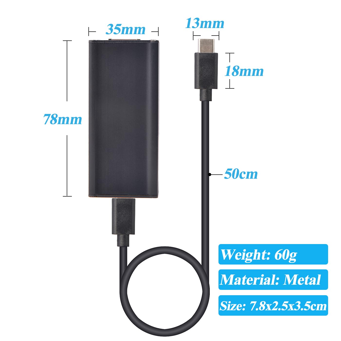 Adattatore PoE 2.5G a USB-C, Alimentazione in Uscita Type-C ed Ethernet 2 in 1, Ricarica Massima 20V 45W e Velocità 2.5Gbps per Phone/Tablet/Laptop, Conforme a IEEE802.3af/at (2.5GPD2CBT-20V)