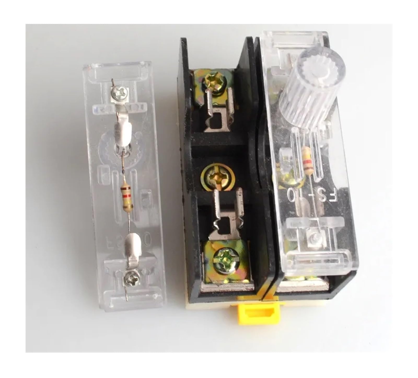 NURII 10 Stück DIN-Schienenmontage, einpoliger 6 x 30 mm Sicherungshalter, Glassicherungsrohr-Sicherungsgehäuse (Size : 1P)