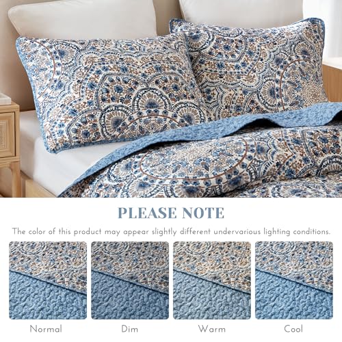 Comfort Spaces Valerie Boho Reversible Twin Quilt Bedding Set, 2 PC, Blue - image 8