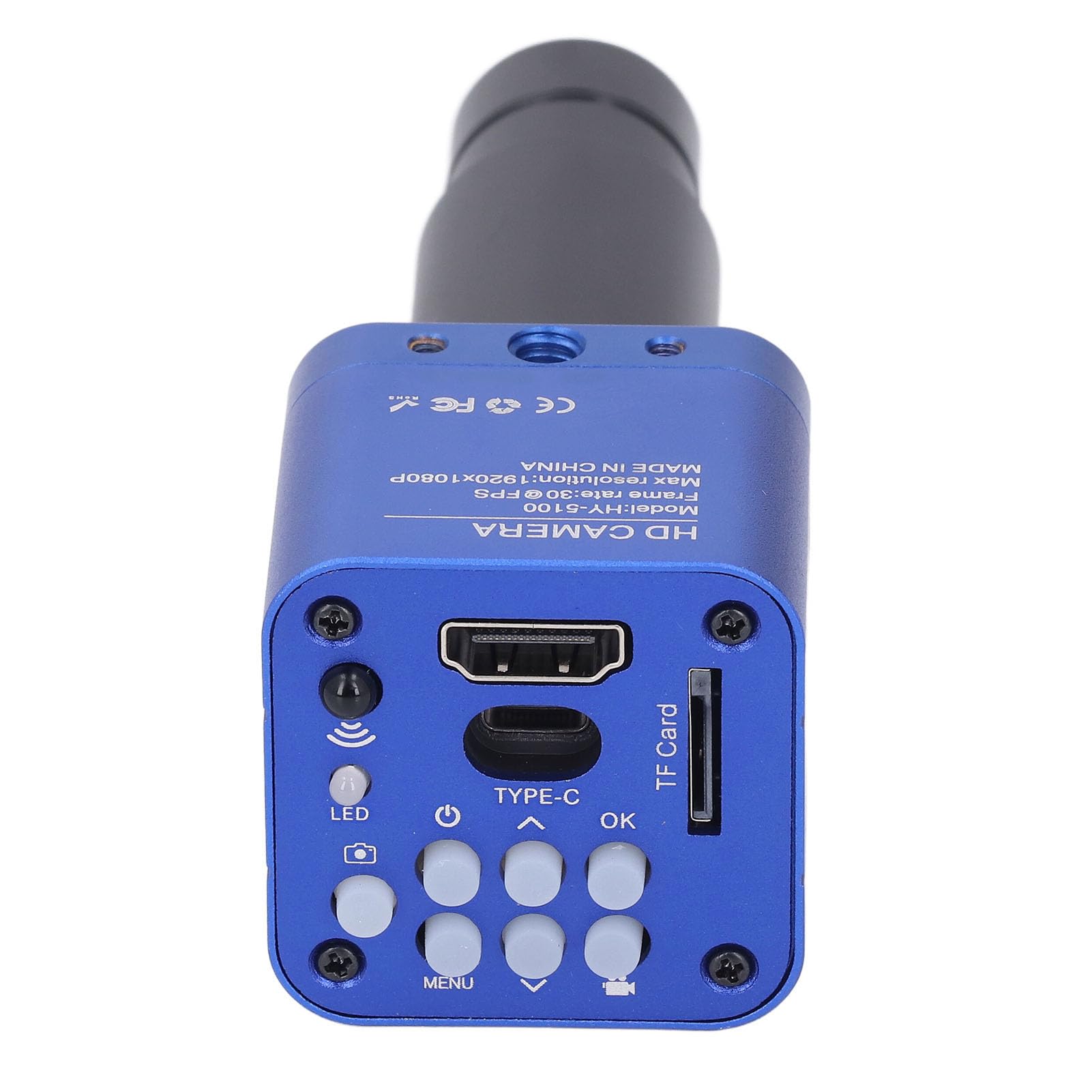 LiebeWH 24MP Mikroskopkamera 1080P USB Industriekamera mit 0,5X Adapter für 23,2mm 30mm 30,5mm Okular, Messsoftware (EU-Stecker)