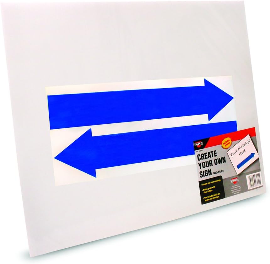 Cosco Sign Kit, Blank with Stake, 15 x 19 Inches (098055) , White
