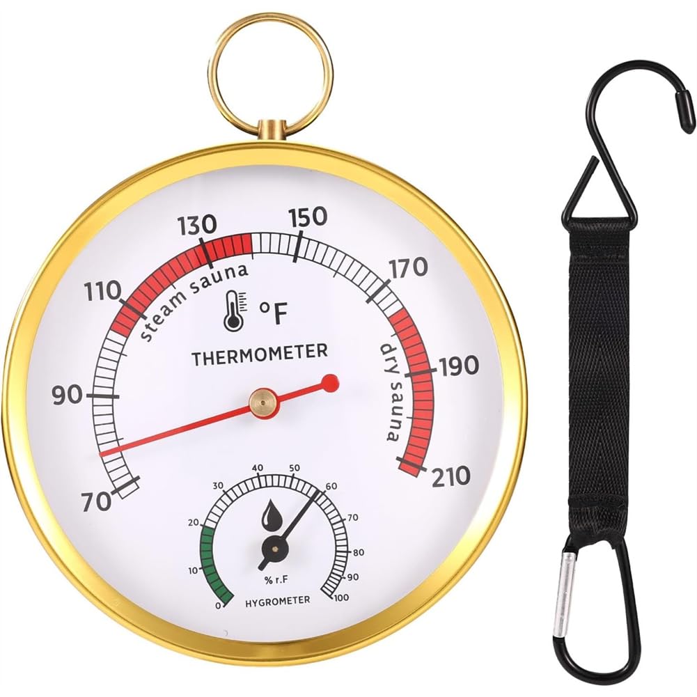 Jnchdghwa As Shown Sauna Temp Humidity Monitor 2 In 1 Thermometer, Fahrenheit And Hygrometer, Hanging Temperature Gauge