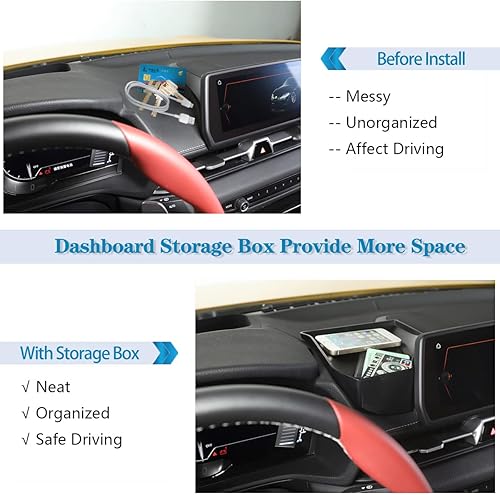 Miniatura 2 de Compatible con Toyot@ Supr@ GR A90 A91 MK5 2019-2024 Caja de almacenamiento para salpicadero, organizador de bandeja de tablero de ABS, organizador