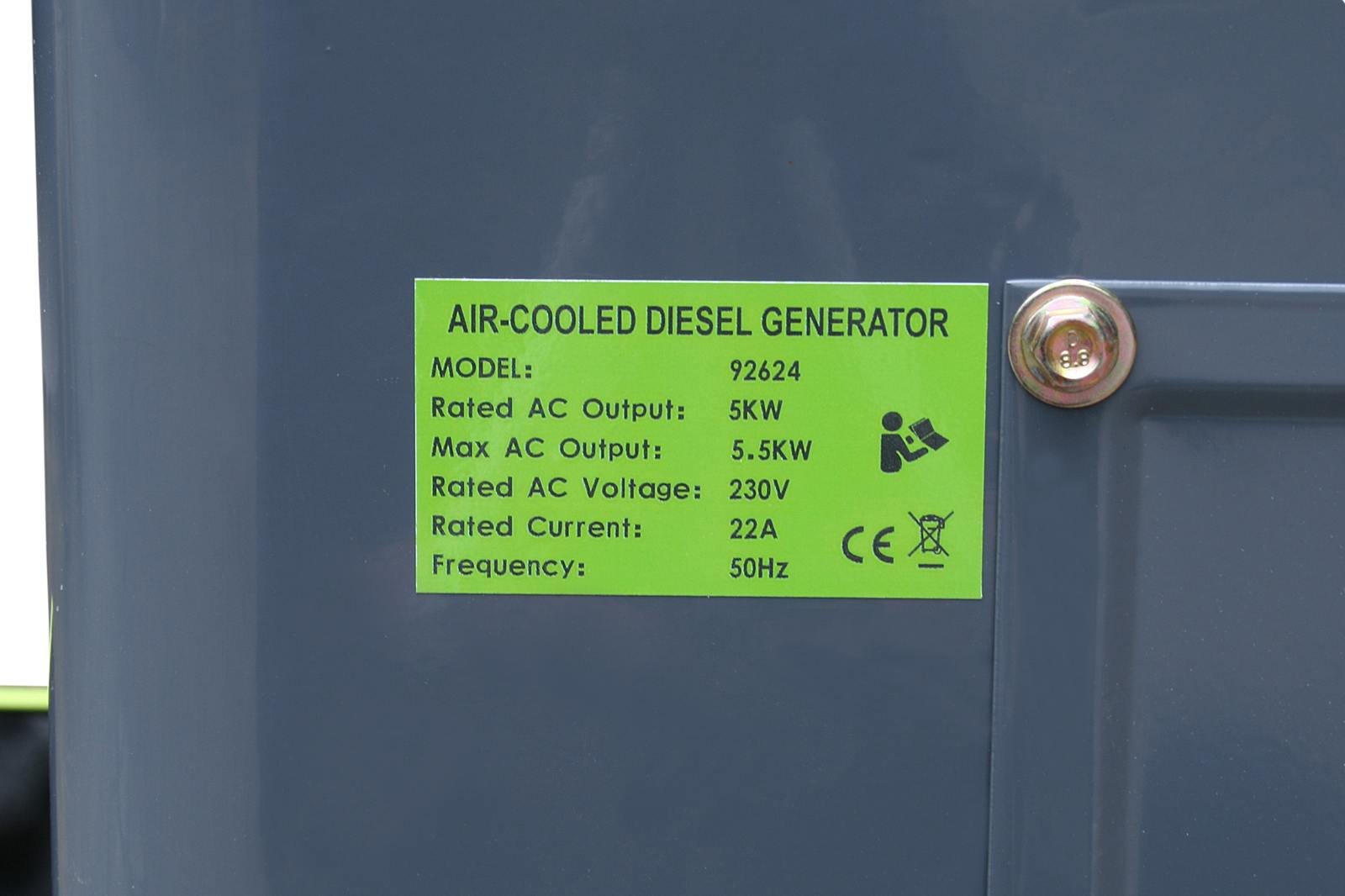 Generador eléctrico diésel insonorizado tipo Panda grupo electrógeno 5.5kW 230V