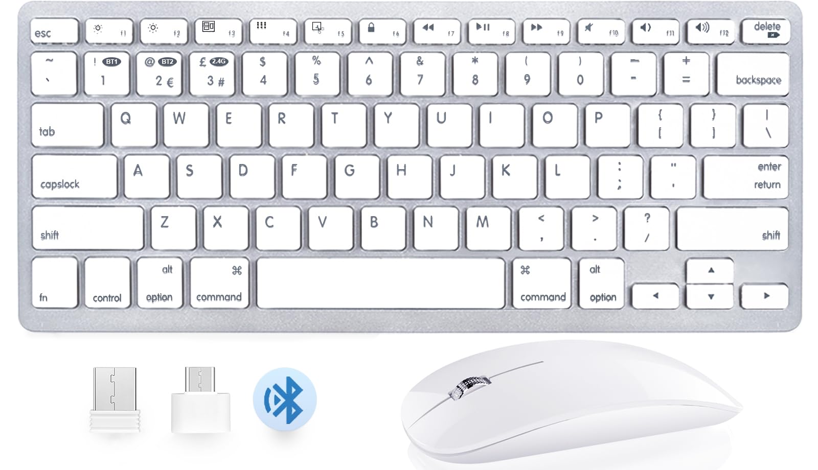 Wireless Keyboard and Mouse for Mac, Bluetooth Rechargeable