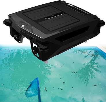 Pool Surface Cleaner Robot with Solar and Rechargeable Dual Mode, Cordless Robotic Pool Cleaner, Smart Pool Skimmer Basket, with Auto-Escape and Auto-Turn
