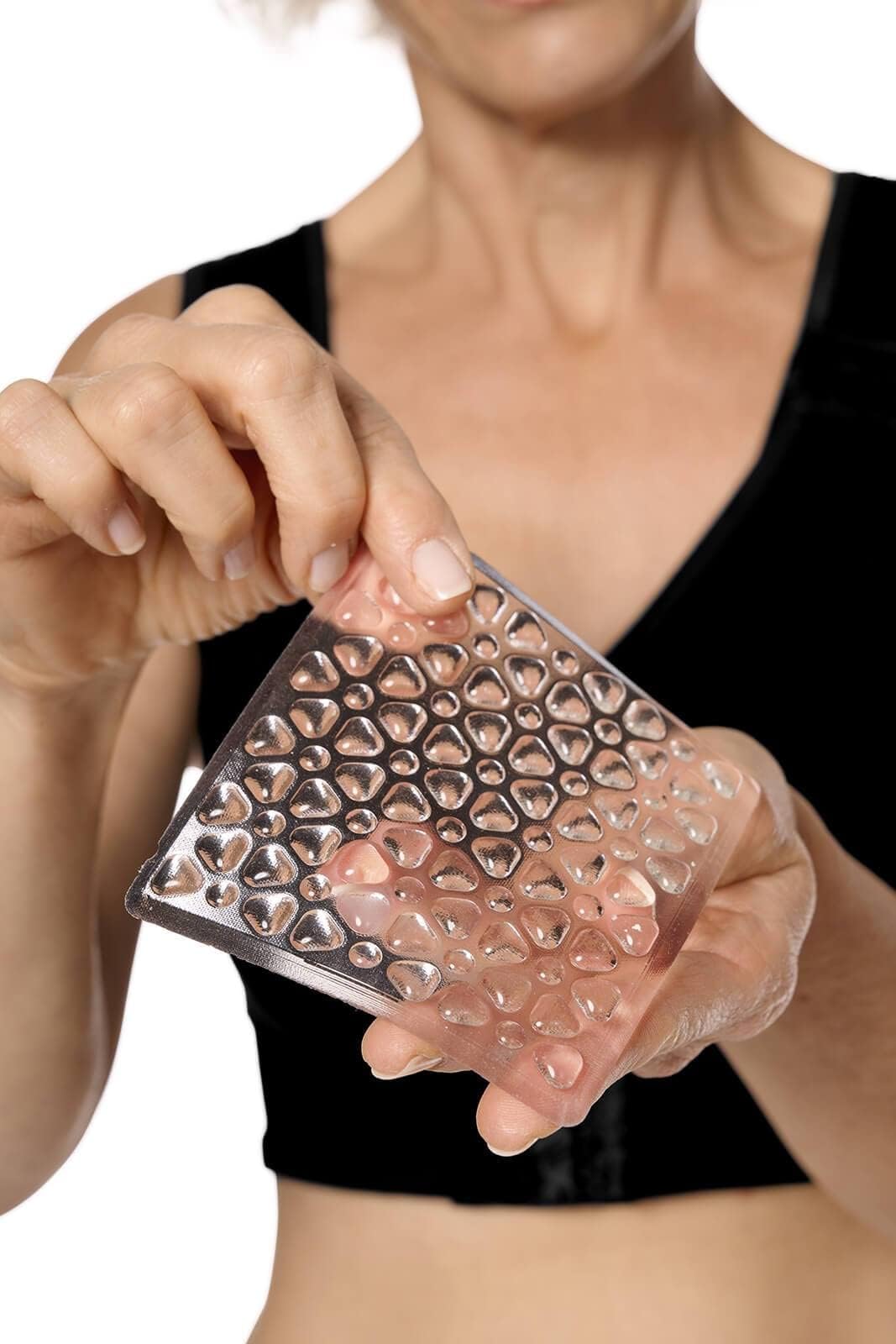 Lymph Flow Silicone Pressure Pad - Compression Pad - Supports/Stimulates Lymp Flow - 100 x 110 mm – one Size, 2 Pack Clear