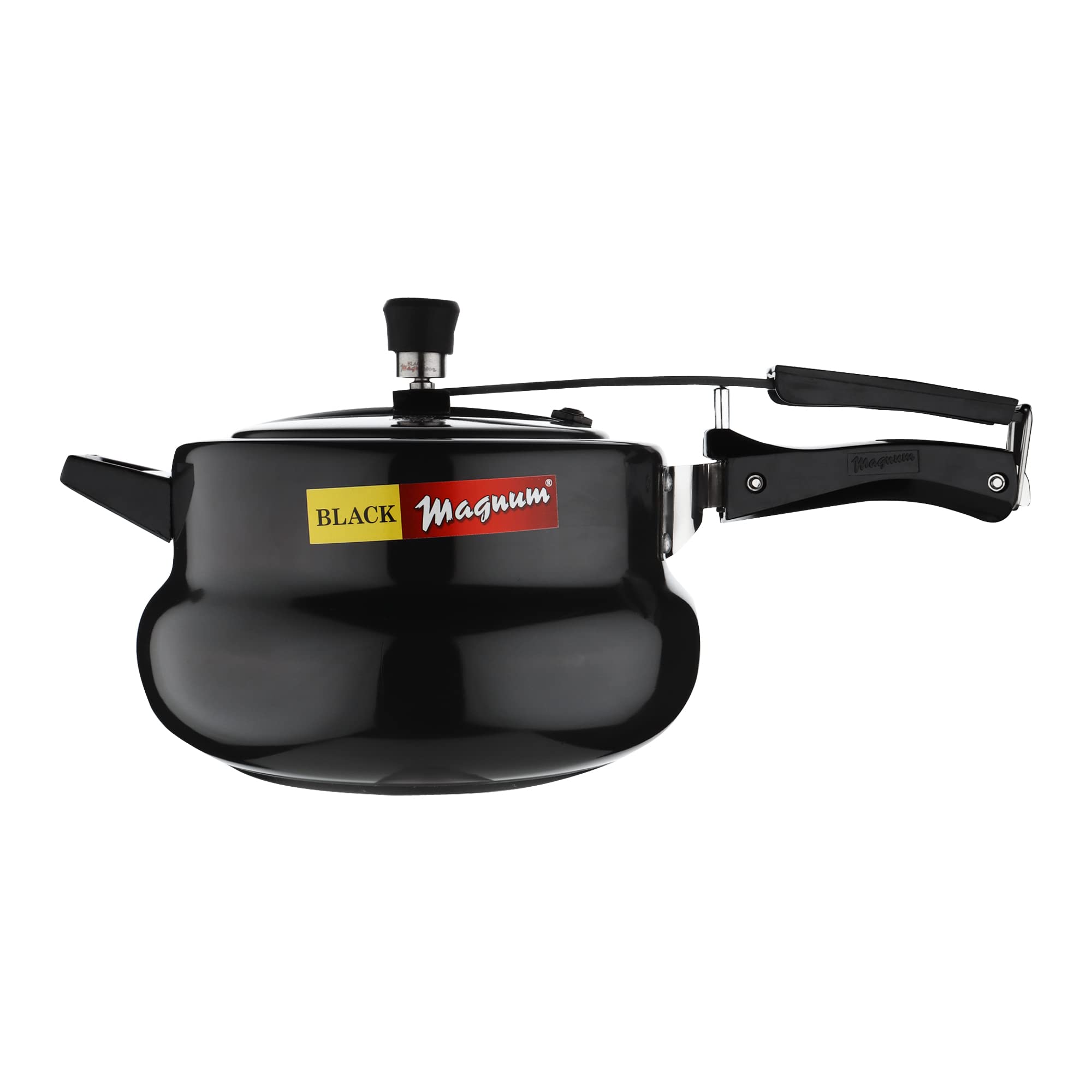 Black Magnum Basics IBPM-2 Hard Anodised Matki Pressure Cooker Induction Base, Inner Lid, 5.5 Litres
